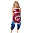 thumbnail image 1 of Zanarzt Toddler Girl Jumpsuit Cotton Girls Casual Jumpsuits Spaghetti Strap Sleeveless Loose Romper Long Pants with Pockets Kids Clothes Light Blue,9-10 Years, 1 of 5