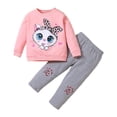 thumbnail image 1 of Zanarzt Toddler Girl Outfits Toddler Baby Girl Outfits Long Sleeve Tops + Pants Set Toddler 2Pcs Fall Winter Clothes 4-5 Years,Pink, 1 of 6