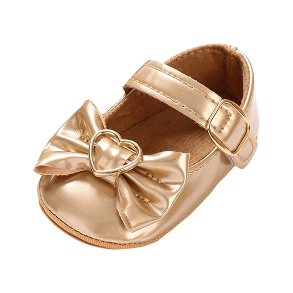 Zanarzt Toddler Girl Sandals Toddler Flower Girl Dress Shoes aby Girl Ballet Mary Jane Flats for Party Wedding Gold,US 3