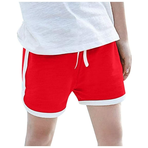 Zanarzt Toddler Girl Shorts Girls Boys Running Athletic Cotton Shorts Kids Baby Workout and Fashion Summer Beach Sports Red,4-5 Years