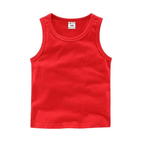 Zanarzt Toddler Girl Sleeveless Top Cotton Girl’s Sleeveless Camisole Tank Tops Stretch Undershirts Comfortable Camis Red,12-18 Months