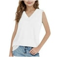 thumbnail image 1 of Zanarzt Toddler Girl Sleeveless Top Cotton Girls Tank Tops Cotton Dance Tank Tops Basic Undershirts Sleeveless Tops for Gymnastics Ballet Dancewear White,9-10 Years, 1 of 6