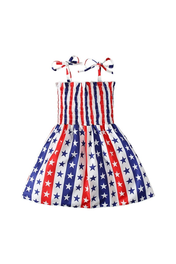 Toddler Girl Summer Outfits 4th Of July 4th of July Baby Girl Outfits Independence Day Dress American Flag Summer Clothes Blue,3-4 Years