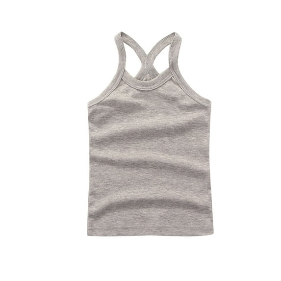 Zanarzt Girls Dance Tank Tops Girls Dance Tank Top Racerback Crop Tank Top Sleeveless Dance Outfit for Ballet Gymnastics Wear Grey,18-24 Months