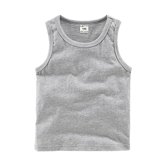 Zanarzt Solid Tank Tops Girls Tank Tops Cotton Dance Tank Tops Basic Undershirts Sleeveless Tops for Gymnastics Ballet Dancewear Grey,18-24 Months