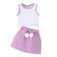 thumbnail image 1 of Zanarzt Toddler Girl's 2 Piece Workout Outfits Lightweight Crop Tank Tops and Skirt Athletic Set Girls Spring Outfits 3-4 Years,Purple, 1 of 9
