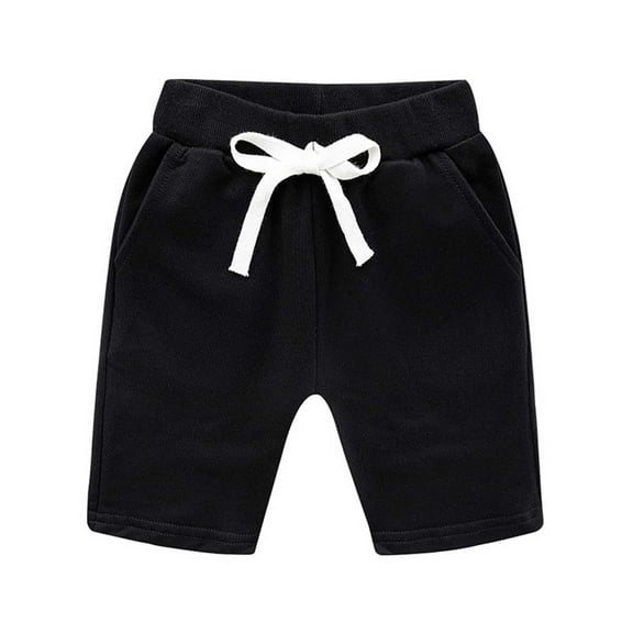 Zanarzt Toddler Girls Casual Shorts Girls Boys Running Athletic Cotton Shorts Kids Baby Workout and Fashion Summer Beach Sports Black,6-7 Years