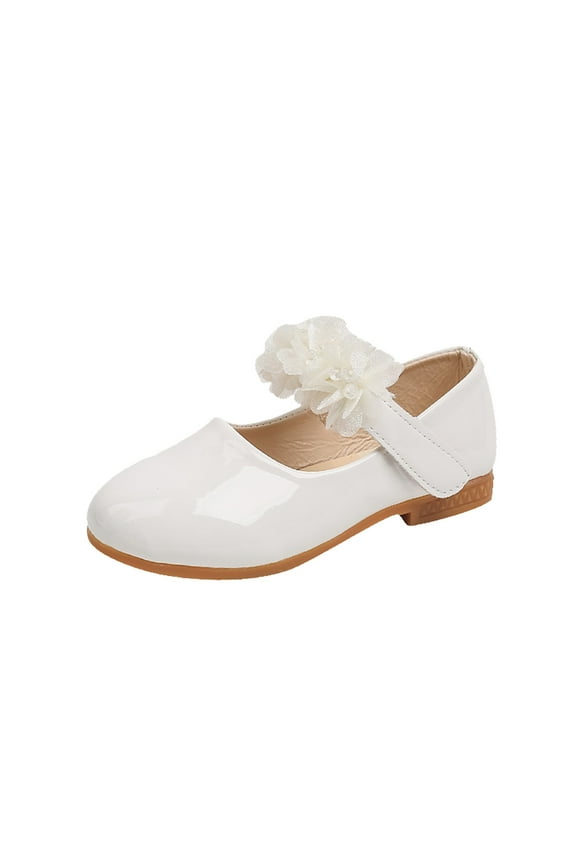 Toddler Girls Dress Sandals Little Girls Dress Shoes Wedding Party Princess Shoes Flats for Kid Toddle Mary Jane Shoes White,8