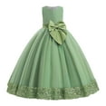 thumbnail image 1 of Zanarzt Toddler Girls Formal Dresses Flower Girls Spaghetti Strap Tulle Dress Long A Line Wedding Pageant Dresses Princess Birthday Party Ball Gown Light Green,8-9 Years, 1 of 9