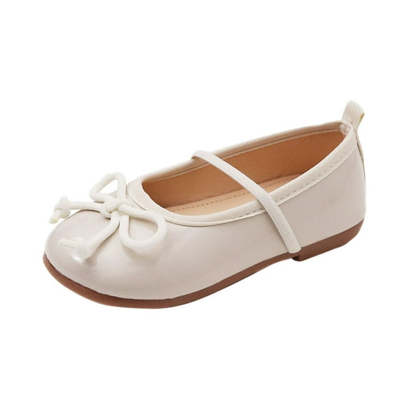 Zanarzt Toddler Girls Princess Sandals Dress Shoes for Girls Bow Flower Girl Mary Jane Flats Little Girl Dress Shoes for Wedding Party Birthday White,US 6
