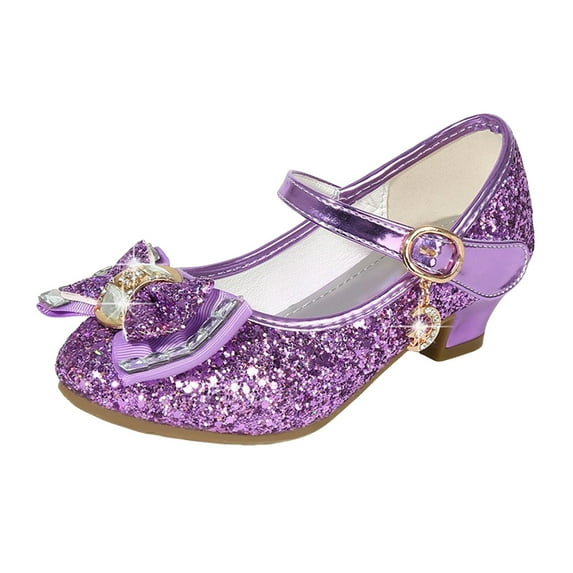 Zanarzt Toddler Girls Sandals Girls Dress Shoes Princess Shoes for Toddler Little Girl Mary Jane Low Heels Flower Party Wedding Footwear Purple,US 2.5