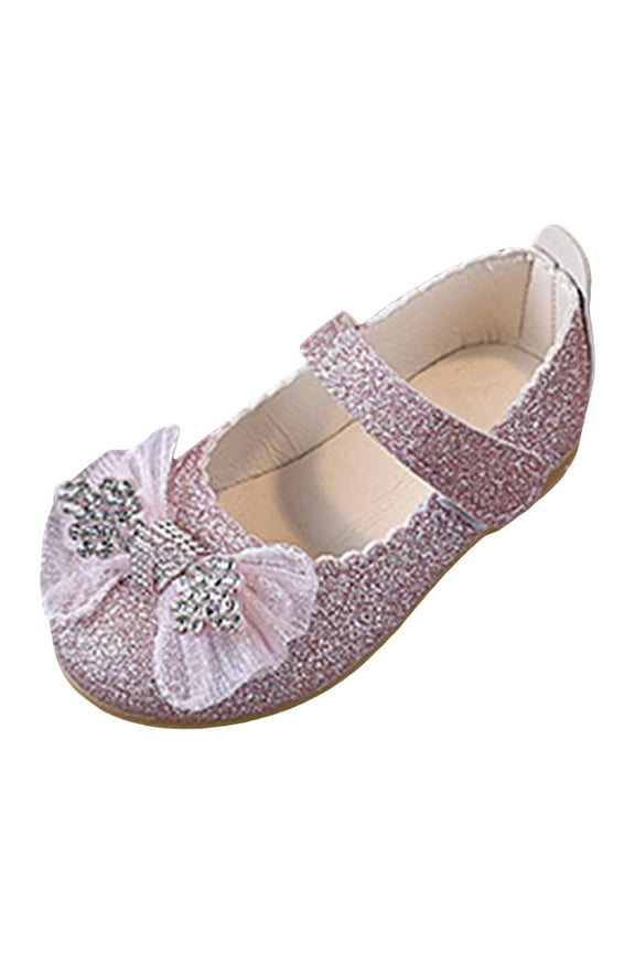 Toddler Girls Sandals Girls Dress Shoes Toddler Flower Girl Low Heels Mary Jane Flat for School Wedding(Little/Big Kid) Pink,US 7.5