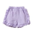 thumbnail image 1 of Zanarzt Toddler Girls Sport Shorts Kids Toddler Boys Girls Gingham Shorts Plaid/Striped Shorts Pants Bottoms Purple,12-18 Months, 1 of 9
