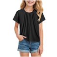 thumbnail image 1 of Zanarzt Toddler Girls Summer Tops Baby Girls Short Sleeve T Shirts Soft Cotton Tee Toddler Girl Clothes Black,7-8 Years, 1 of 4