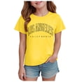 thumbnail image 1 of Zanarzt Toddler Girls Tees Girls Toddlers' Short Sleeve Graphic T Shirts Crewneck Kids Tee Tops Girl Clothes Outifit Yellow,7-8 Years, 1 of 4