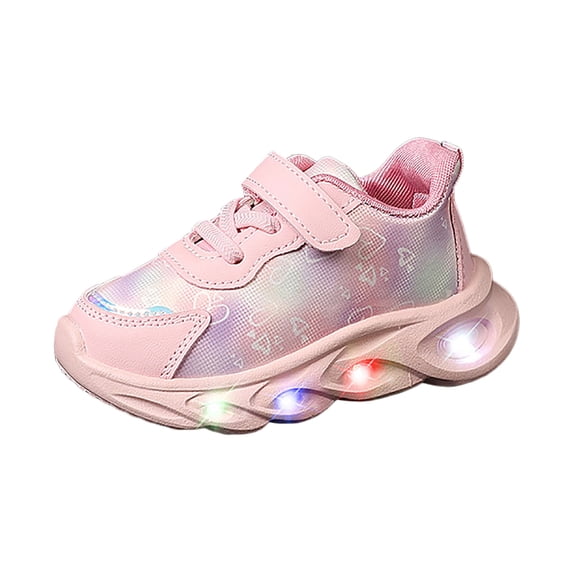 Zanarzt Toddler Girls Tennis Shoes Girls Sneakers Light Up Shoes Breathable Stylish Printed Platform Sneakers Pink,US 11.5