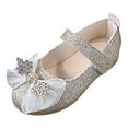 thumbnail image 1 of Zanarzt Toddler Girls Wedding Shoes Girls Dress Shoes Toddler Flower Girl Low Heels Mary Jane Flat for School Wedding(Little/Big Kid) Gold,US 9, 1 of 7
