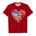 thumbnail image 1 of Zanarzt Toddler Graphic Tees Girls 4th of July Outfit Kids Girls American T Shirt USA T-Shirt Fourth of July Tops Patriotic Tops Red,11-12 Years, 1 of 4