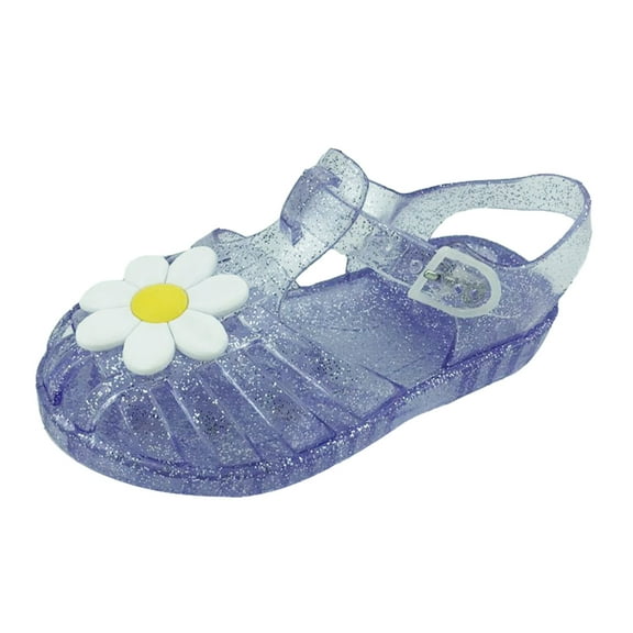 Zanarzt Toddler Jelly Shoes Flats Toddler Girls Jelly Shoes Soft Unisex Child Boys Jellies Sandals Rubber Sole Closed Toe Beach Summer Mary Jane Kids Princess Dress Flat Purple,US 12.5