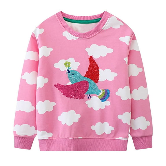 Zanarzt Toddler Long Sleeve Tshirt Baby Girl Long Sleeve Blouse Toddler Ruffle T Shirt Kid Cute Tee Casual Tops Clothes Back to School Clothes Pink,3 Years