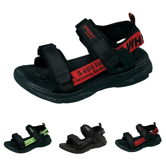 Zanarzt Toddler Open Toe Sandals Boys Sandals Print Kids Sport Sandals Outdoor Sandal Athletic Casual Sandals Beach Shoes Red,1
