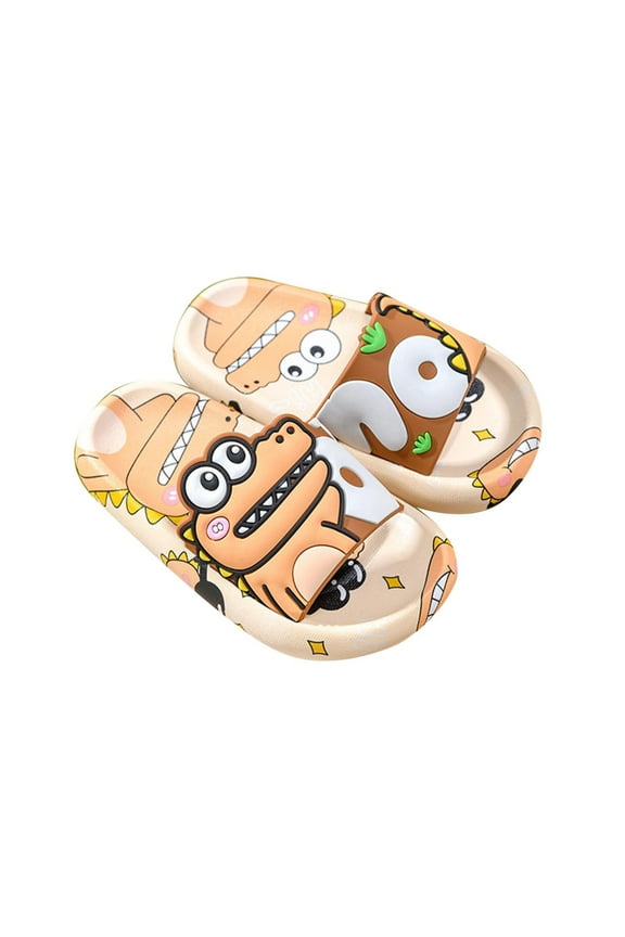 Toddler Open Toe Slippers Kids Toddler Boys Girls Cloud Slide Shower Slippers Summer Soft Bottom Non Slip Quick Drying Water Shoes Yellow,11.5M