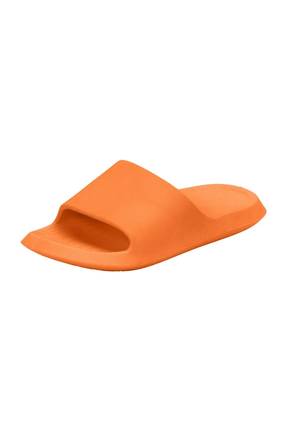 Toddler Open Toe Summer Slippers Kids Cloud Slides Boys Girls Shower Slippers Slip on Slide Sandals Non Slip Summer Beach Pool Shoes Orange,US 13.5