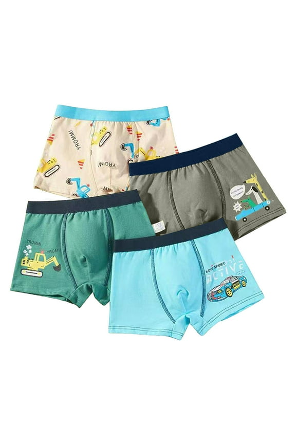 Toddler Potty Training Underwear for Boys Children's Underpants Boys Combed Cotton Boys Boxer Shorts Cotton Underwear 4PCS Dark Green,14-16 Years