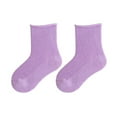 thumbnail image 1 of Zanarzt Toddler Ruffle Socks Children's Spring Summer Solid Candy Color Socks Toddler Kids Baby Boys Girls Thin Mesh Crew Socks Purple,2-4 Years, 1 of 5