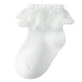 thumbnail image 1 of Zanarzt Toddler Ruffle Socks Toddler Ruffle Socks Baby Girls Frilly Lace Socks Kids Ankle Frilly Dress Socks White,0-1 Years, 1 of 9