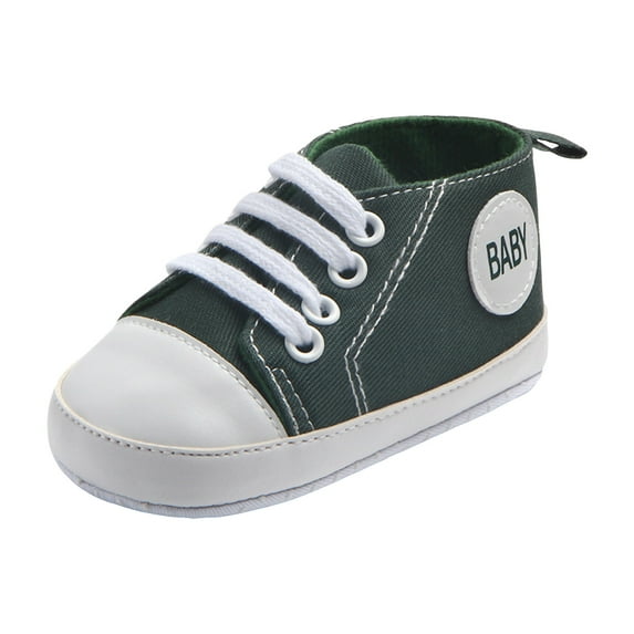 Zanarzt Toddler Slip On Shoes Unisex Baby Boy Girl Canvas Sneaker Soft Sole Infant Lace up Newborn Toddler First Walkers Crib Shoes Dark Green,US 3.5