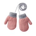 thumbnail image 1 of Zanarzt Toddler Snow Gloves Toddler Kids Mittens with String Fleece Lined Winter Warm Knitted Gloves Gloves Cold Weather Baby Gloves Pink,0-4 Years, 1 of 9