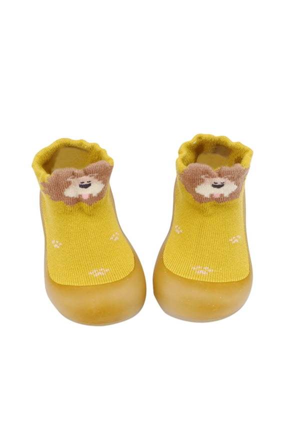 Toddler Sock Shoes Boys Toddler Indoor Animals Cute First Walkers Casual Baby Socks Shoes Yellow,18-24 Months