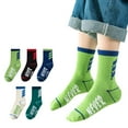 thumbnail image 1 of Zanarzt Toddler Socks Cotton Boy Baby Girl Socks Toddler Socks Non Slip Kid Grips Socks Babies Girls Cute Socks Toddlers Gripper Socks 5 Pack Back to School Must Haves Green,6-8 Years, 1 of 3