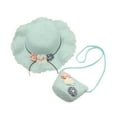 thumbnail image 1 of Zanarzt Toddler Straw Hat Girls Straw Sun Hat with Flower, Summer Beach Hat, Wide Brim Floppy Hat, Outdoor Sun Protection Hat and Bag for Kids Mint Green,2-8 Years, 1 of 2