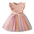 thumbnail image 1 of Zanarzt Toddler Summer Cotton Dress Toddler Girls Summer Sling Dress Straps Sleeveless Casual Beach Sundress Pink,6-12 Months, 1 of 3