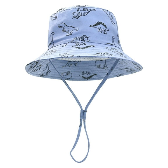 Zanarzt Toddler Summer Hat Cotton Baby Sun Hat Kids Summer UPF 50  Toddler Bucket Hat Wide Brim Adjustable Beach Hats for Boys Girls Light Blue,3-4 Years