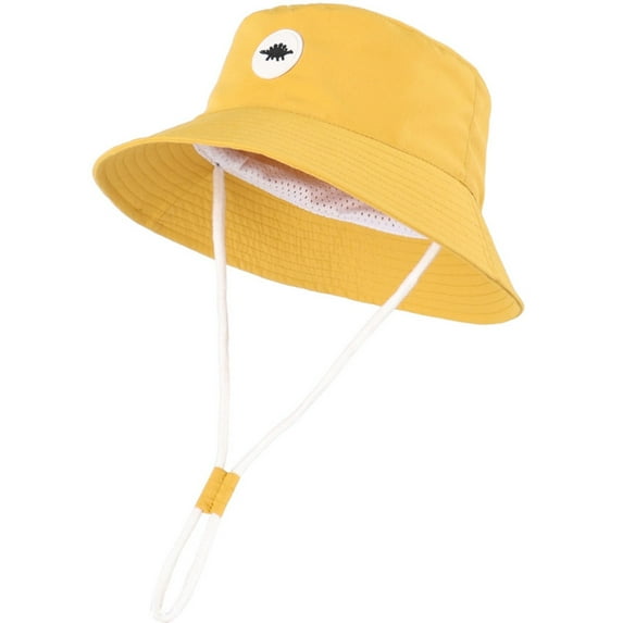Zanarzt Kids Sun Protection Beach Bucket Hat Baby Sun Hat for Boy Girl Toddler Summer Bucket Hat Kids Sun Protection Beach Hat Cotton Baby Hats Yellow,2-4 Years