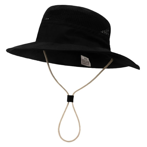 Zanarzt Boy Sun Hat Baby Sun Hat Adjustable Outdoor Toddler Swim Beach Pool Hat Kids UPF 50+ Wide Brim Strap Summer Play Hat Black,3-12 Months