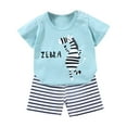 thumbnail image 1 of Zanarzt Toddler Summer Outfits for Boys Toddler Boy Clothes Kids Baby Boys T Shirt and Shorts Outfit Set to Little Kid Light Blue,3-4 Years, 1 of 3