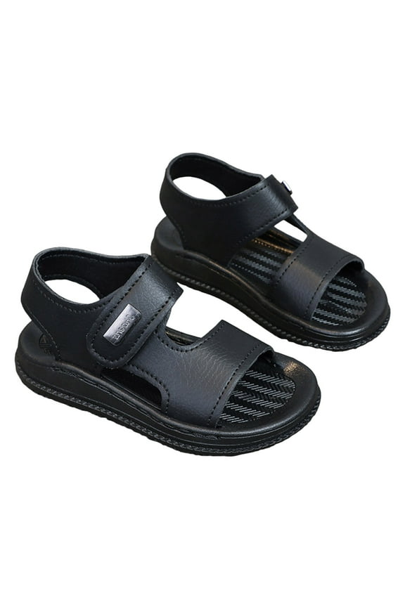 Toddler Summer Shoes Boys Kids Lightweight Adjustable Straps Summer Sandals (Toddler/Little Kid/Big Kid) Black,US 10.5