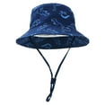 thumbnail image 1 of Zanarzt Toddler Summer Sun Hat Boy UPF 50+ Sun Hat Toddler Kids Summer Wide Brim Bucket Hat Beach Hats for Boys Girls Dark Blue,6-12 Months, 1 of 3
