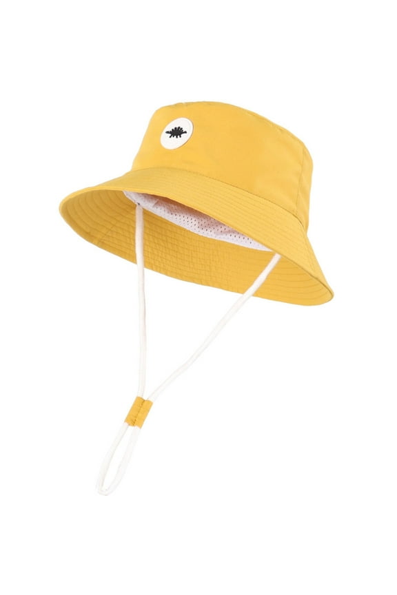 Toddler Sun Protection Bucket Hat Baby Sun Hat for Boy Girl Toddler Summer Bucket Hat Kids Sun Protection Beach Hat Cotton Baby Hats Yellow,6-12 Months