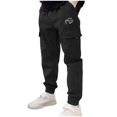 thumbnail image 1 of Zanarzt Toddler Toddler Boys Cargo Pants Boys Cargo Pants Cotton Casual Pants Hiking School Sweatpants Joggers Black,2-3 Years, 1 of 6