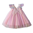 thumbnail image 1 of Zanarzt Toddler Tulle Dress Toddler Girl Tulle Dress Casual Summer Floral Fairy Sundress for Girls Outfits Birthday Wedding Party Pink,4-5 Years, 1 of 6