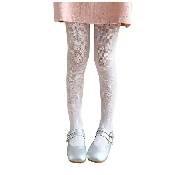 Zanarzt Toddler and Baby Girls Cotton Leggings Children's Tights Kids' Lace Tights Stockings Girls New Tights Formal School Tights White,9-13 Years