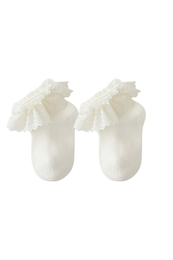 Tutu Socks for Girls Toddler Ruffle Socks for Girls Baby Grip Socks Non Slip Cute Grippy Frilly Ruffle Socks Beige,1-3 Years