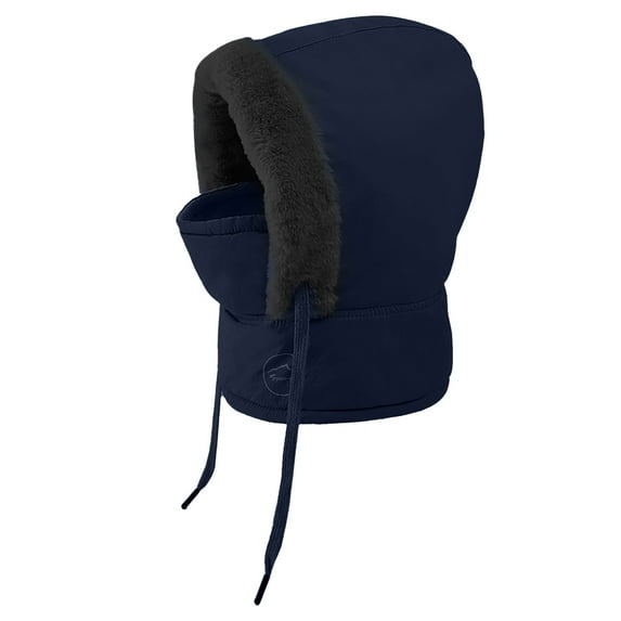 Zanarzt Winter Hats for Kids Winter Children's Hat with Plush Neck and Ear Scarf Face Hat for Boys and Girls Outdoor Pullover Hat Navy,One Size