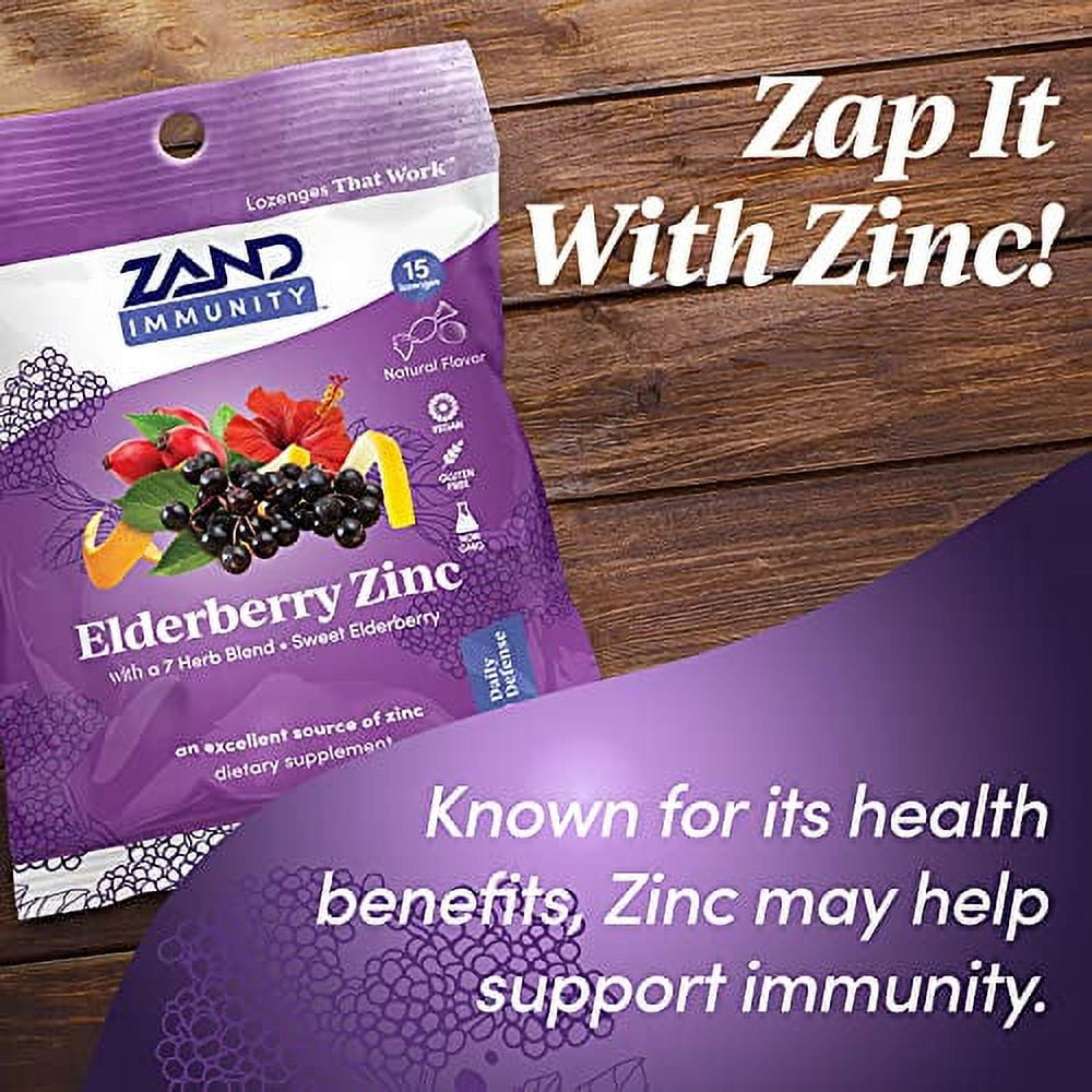 Zand HerbaLozenge Elderberry Zinc, GoodforYou Lozenges for Dry