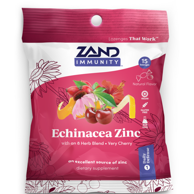 Zand Immunity Cherry Echinacea Zinc HerbaLozenge Throat Drops No Corn